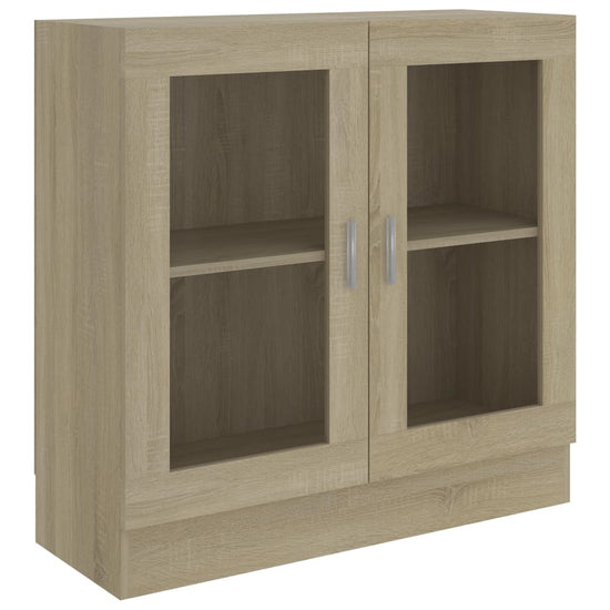 Vitrinekast 82,5x30,5x80 cm spaanplaat sonoma eikenkleurig MeubelReus