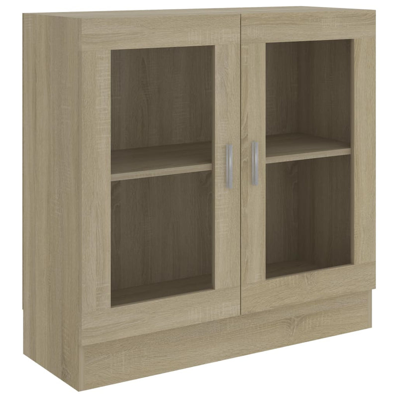 Vitrinekast 82,5x30,5x80 cm spaanplaat sonoma eikenkleurig MeubelReus