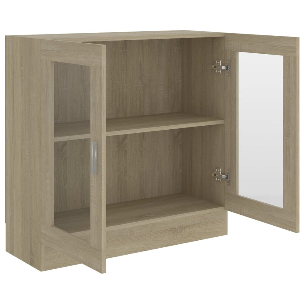 Vitrinekast 82,5x30,5x80 cm spaanplaat sonoma eikenkleurig MeubelReus