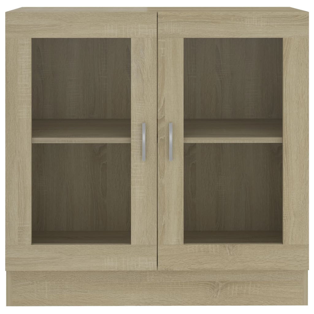Vitrinekast 82,5x30,5x80 cm spaanplaat sonoma eikenkleurig MeubelReus