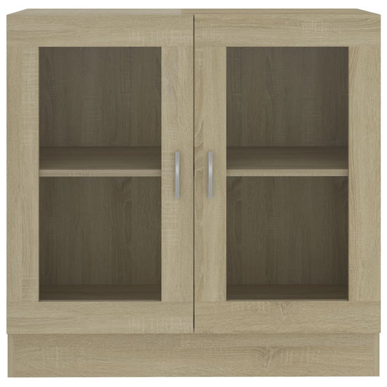 Vitrinekast 82,5x30,5x80 cm spaanplaat sonoma eikenkleurig MeubelReus