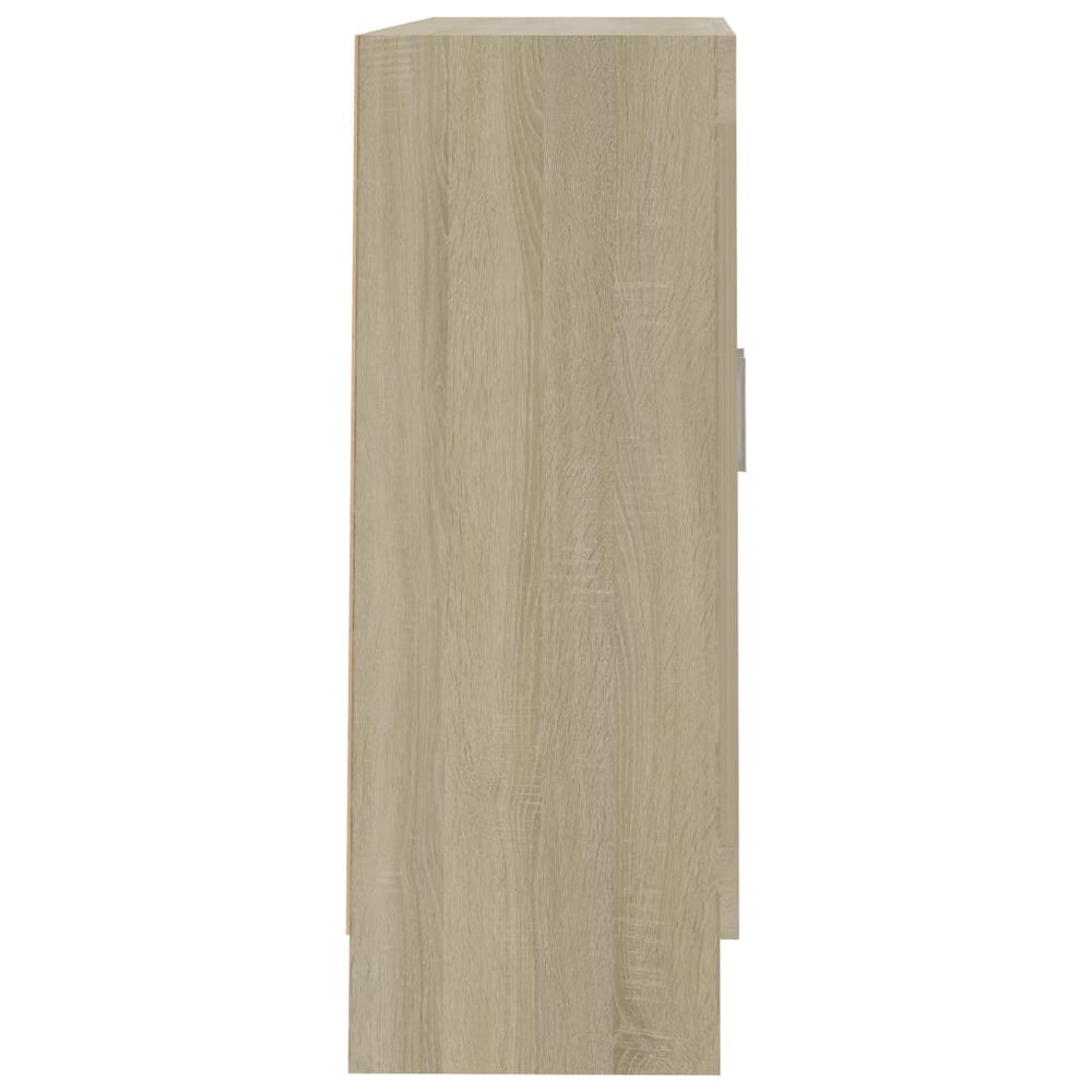 Vitrinekast 82,5x30,5x80 cm spaanplaat sonoma eikenkleurig MeubelReus