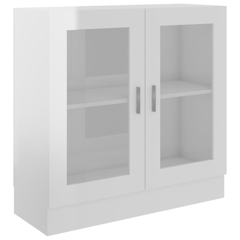 Vitrinekast 82,5x30,5x80 cm spaanplaat hoogglans wit MeubelReus