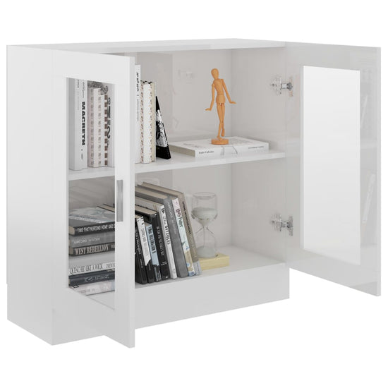 Vitrinekast 82,5x30,5x80 cm spaanplaat hoogglans wit MeubelReus