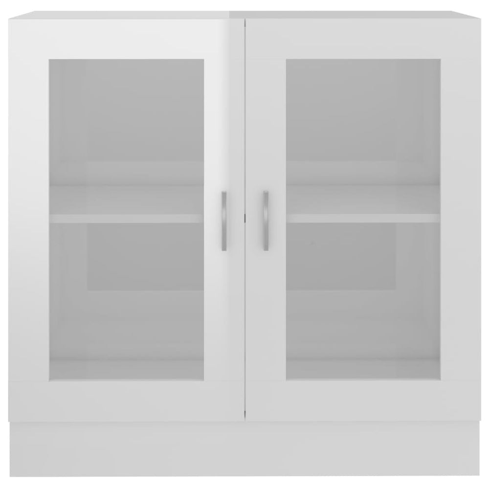 Vitrinekast 82,5x30,5x80 cm spaanplaat hoogglans wit MeubelReus