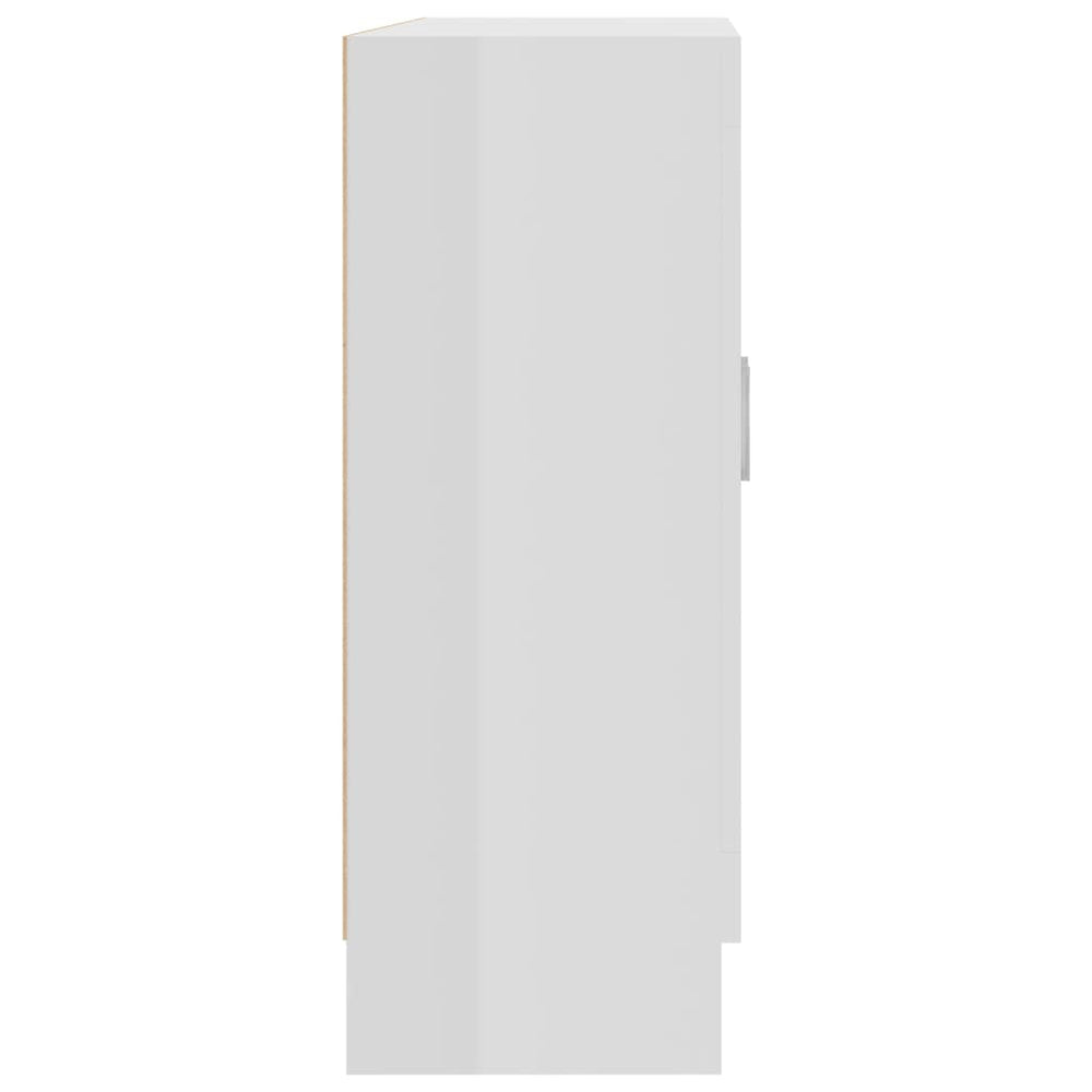 Vitrinekast 82,5x30,5x80 cm spaanplaat hoogglans wit MeubelReus