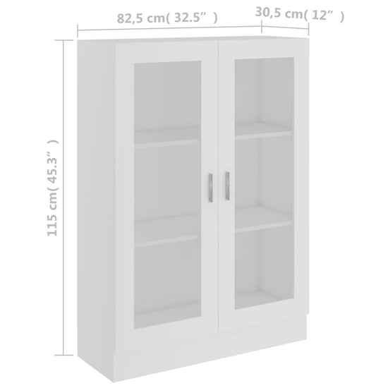 Vitrinekast 82,5x30,5x115 cm spaanplaat wit MeubelReus