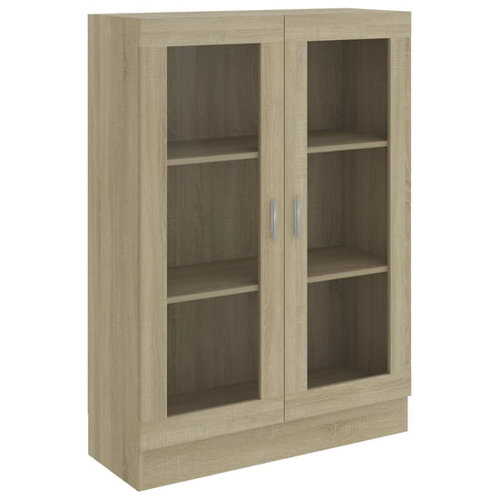 Vitrinekast 82,5x30,5x115 cm spaanplaat sonoma eikenkleurig MeubelReus
