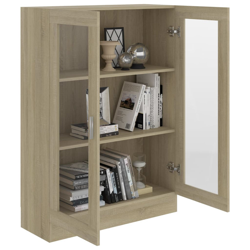Vitrinekast 82,5x30,5x115 cm spaanplaat sonoma eikenkleurig MeubelReus