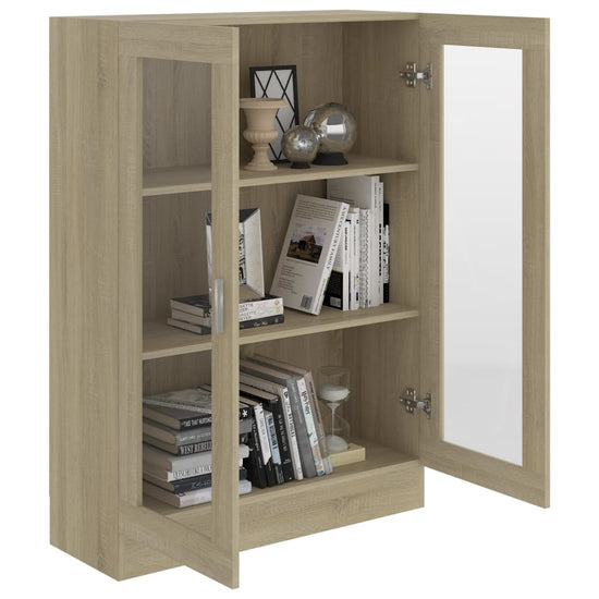 Vitrinekast 82,5x30,5x115 cm spaanplaat sonoma eikenkleurig MeubelReus