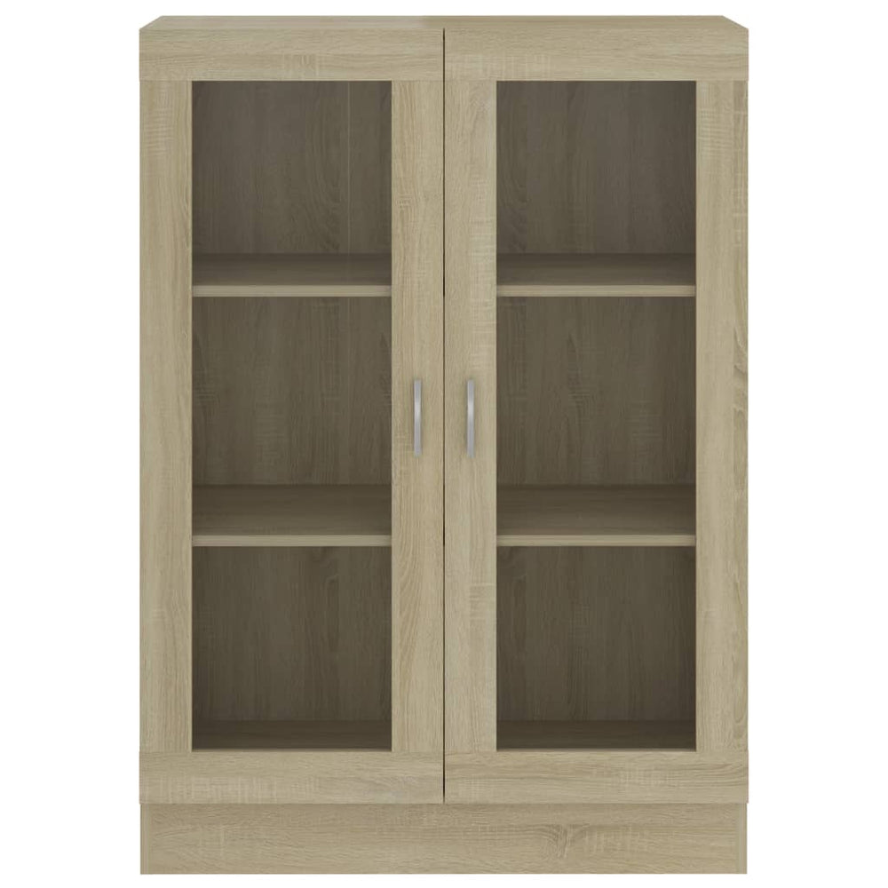 Vitrinekast 82,5x30,5x115 cm spaanplaat sonoma eikenkleurig MeubelReus