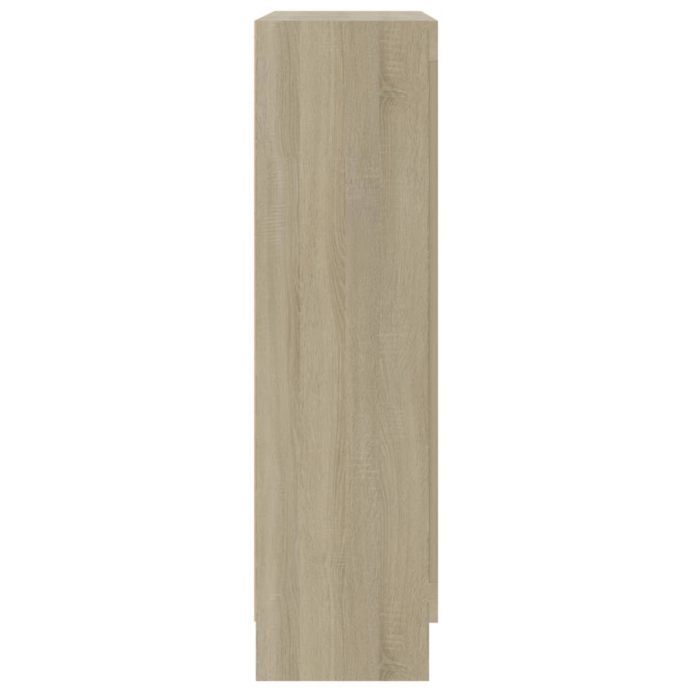 Vitrinekast 82,5x30,5x115 cm spaanplaat sonoma eikenkleurig MeubelReus