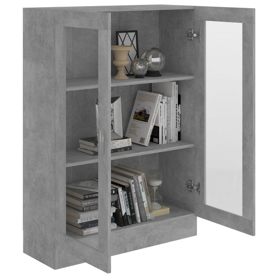Vitrinekast 82,5x30,5x115 cm spaanplaat betongrijs MeubelReus