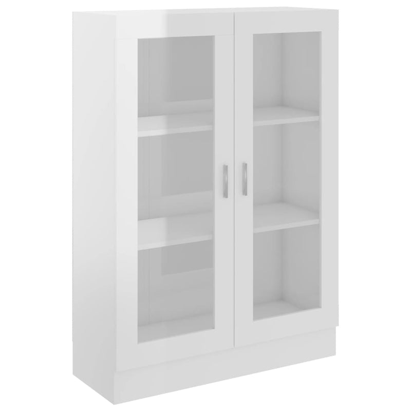 Vitrinekast 82,5x30,5x115 cm spaanplaat hoogglans wit MeubelReus