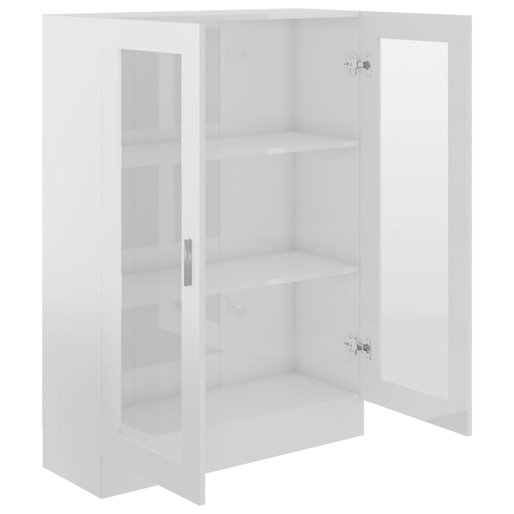 Vitrinekast 82,5x30,5x115 cm spaanplaat hoogglans wit MeubelReus