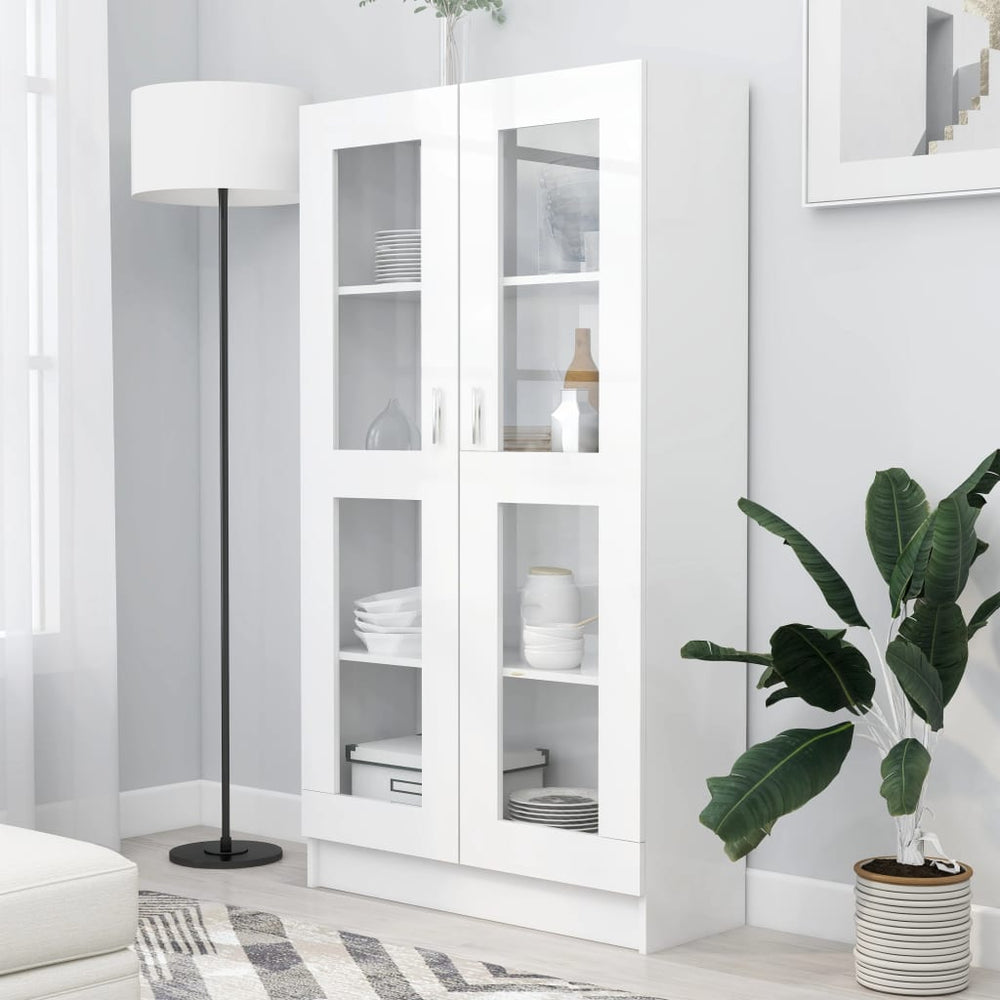 Vitrinekast 82,5x30,5x150 cm spaanplaat wit MeubelReus