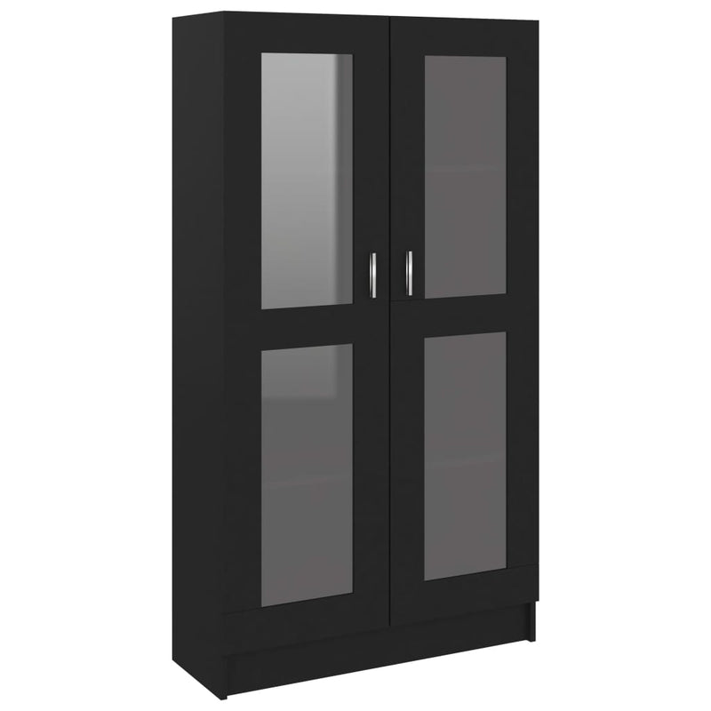 Vitrinekast 82,5x30,5x150 cm spaanplaat zwart MeubelReus
