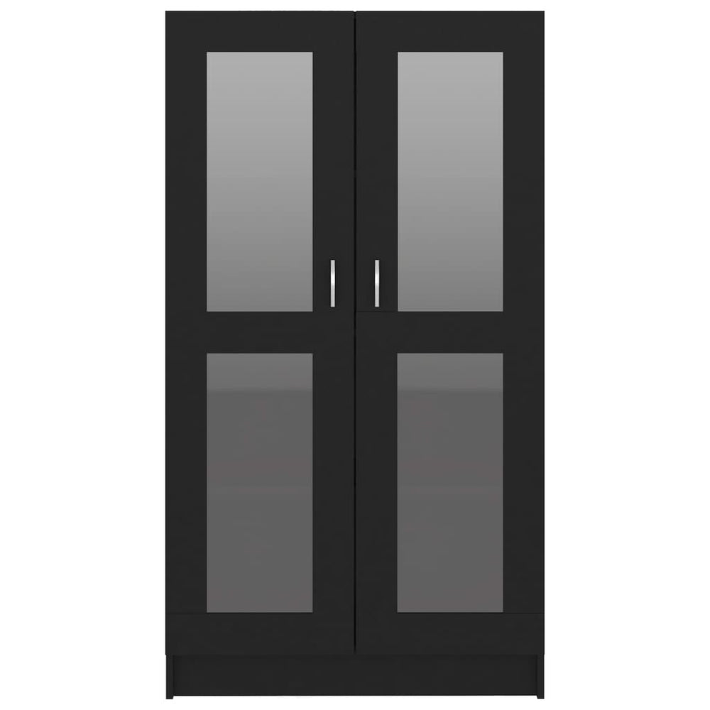 Vitrinekast 82,5x30,5x150 cm spaanplaat zwart MeubelReus