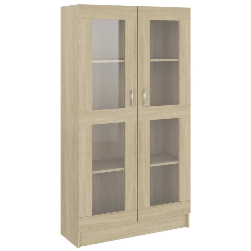 Vitrinekast 82,5x30,5x150 cm spaanplaat sonoma eikenkleurig MeubelReus