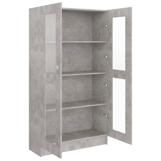 Vitrinekast 82,5x30,5x150 cm spaanplaat betongrijs MeubelReus