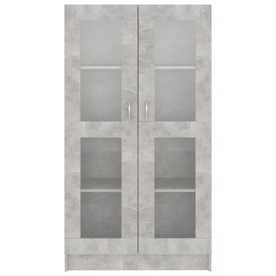 Vitrinekast 82,5x30,5x150 cm spaanplaat betongrijs MeubelReus