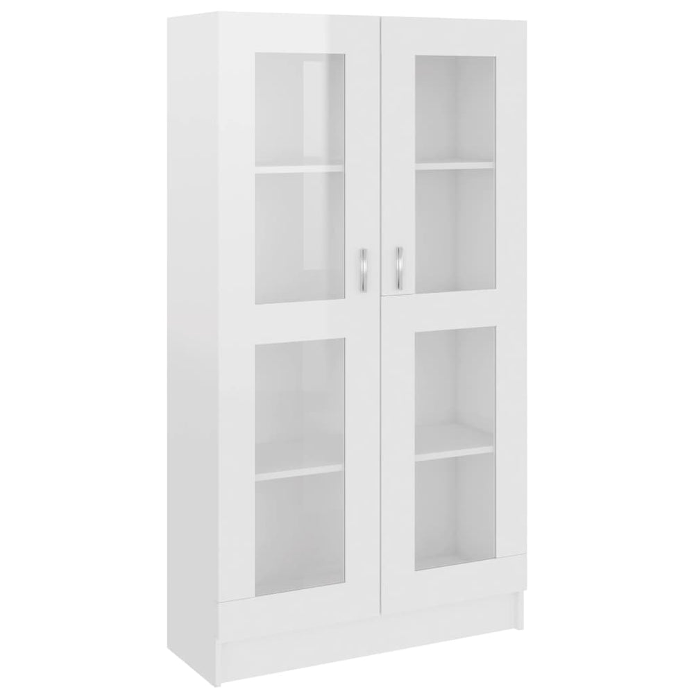 Vitrinekast 82,5x30,5x150 cm spaanplaat hoogglans wit MeubelReus
