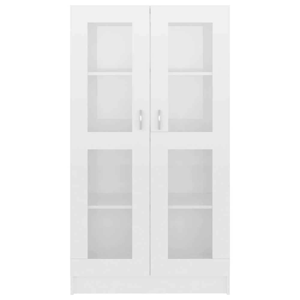 Vitrinekast 82,5x30,5x150 cm spaanplaat hoogglans wit MeubelReus