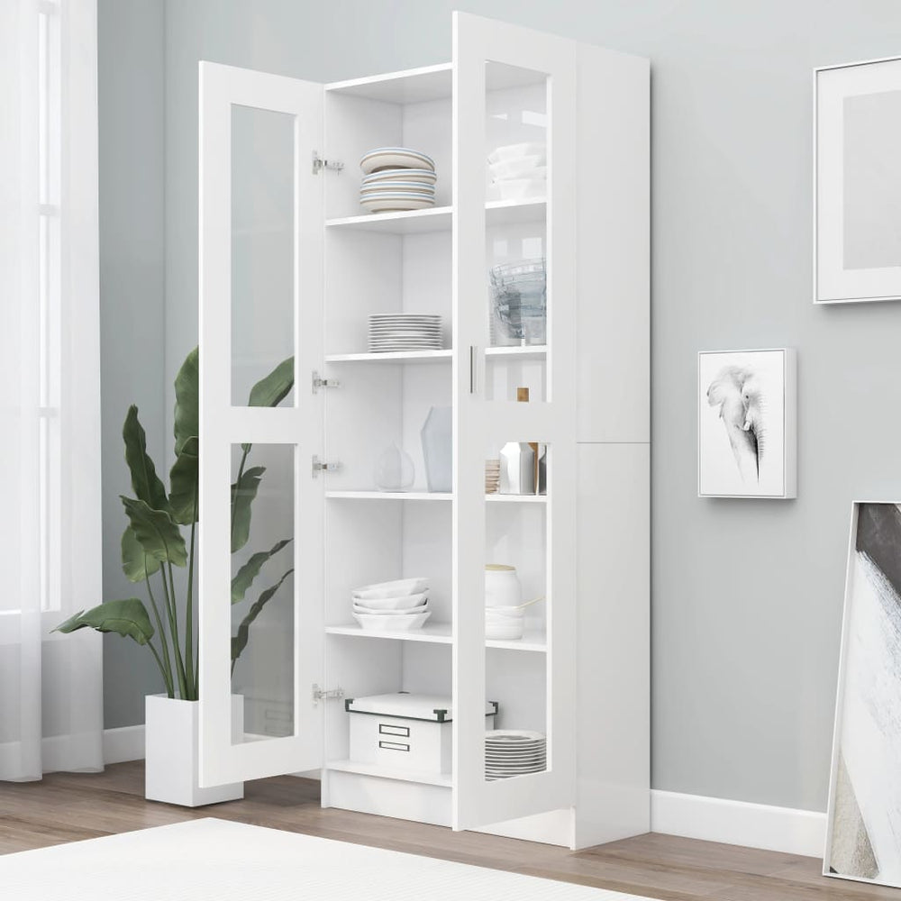 Vitrinekast 82,5x30,5x185,5 cm spaanplaat wit MeubelReus