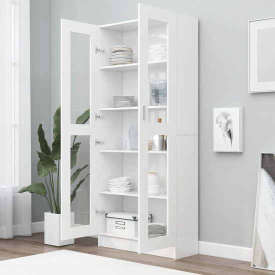 Vitrinekast 82,5x30,5x185,5 cm spaanplaat wit MeubelReus