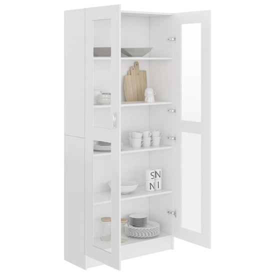 Vitrinekast 82,5x30,5x185,5 cm spaanplaat wit MeubelReus