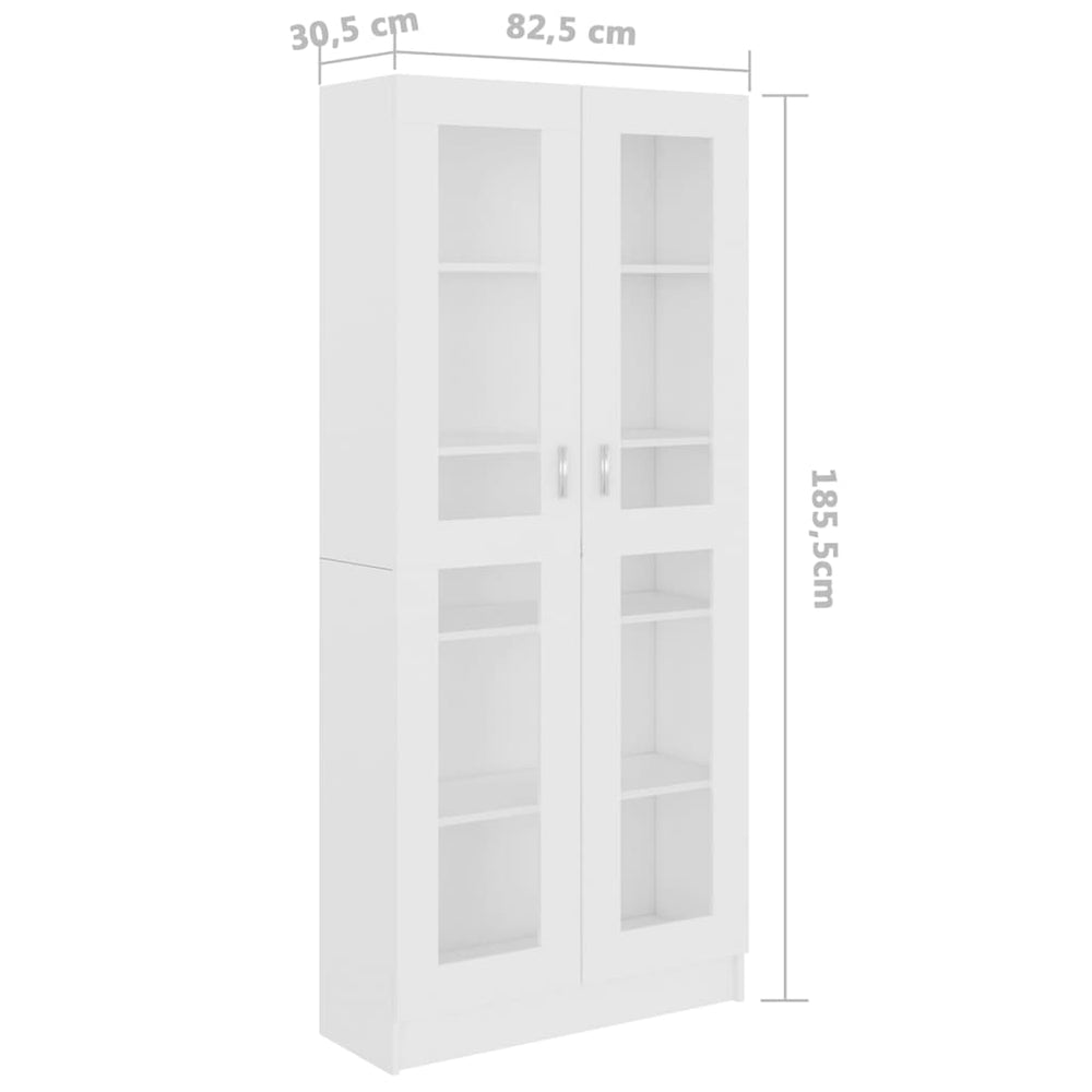 Vitrinekast 82,5x30,5x185,5 cm spaanplaat wit MeubelReus