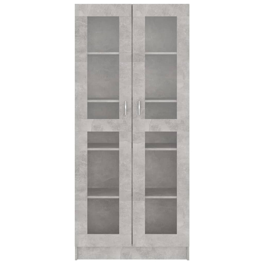 Vitrinekast 82,5x30,5x185,5 cm spaanplaat betongrijs MeubelReus