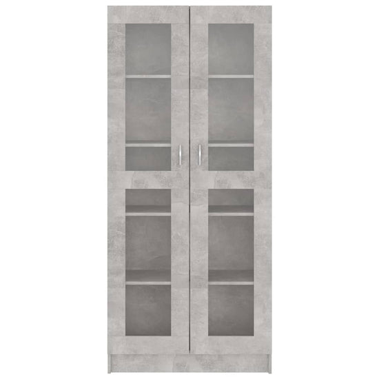 Vitrinekast 82,5x30,5x185,5 cm spaanplaat betongrijs MeubelReus