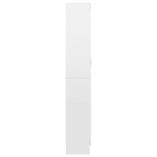 Vitrinekast 82,5x30,5x185,5 cm spaanplaat hoogglans wit MeubelReus