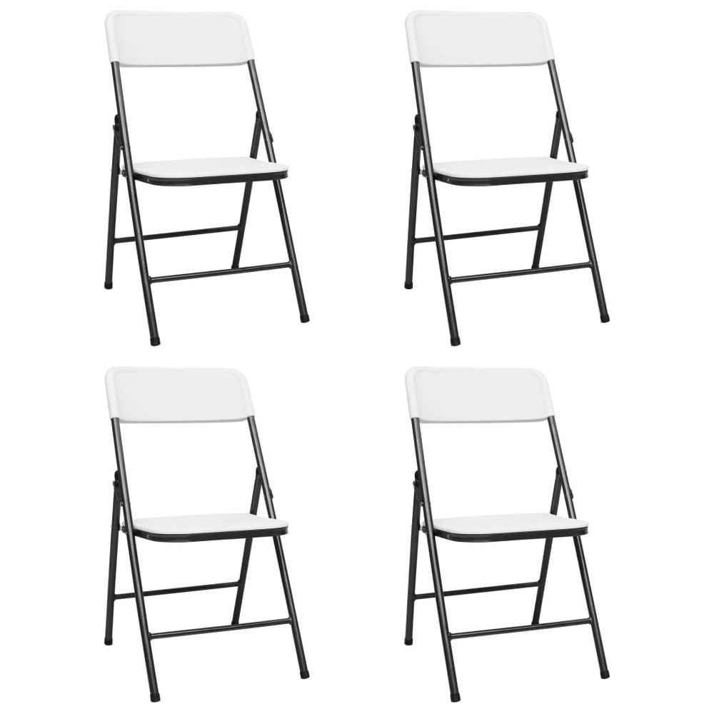 Tuinstoelen 4 st inklapbaar HDPE wit MeubelReus