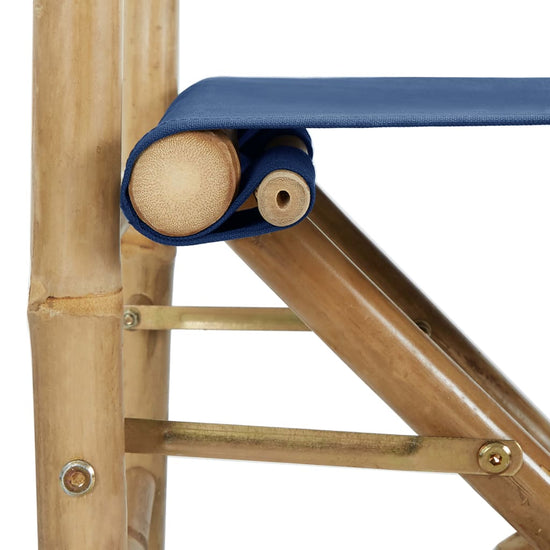 Regisseursstoelen 2 st inklapbaar blauw bamboe en stof MeubelReus