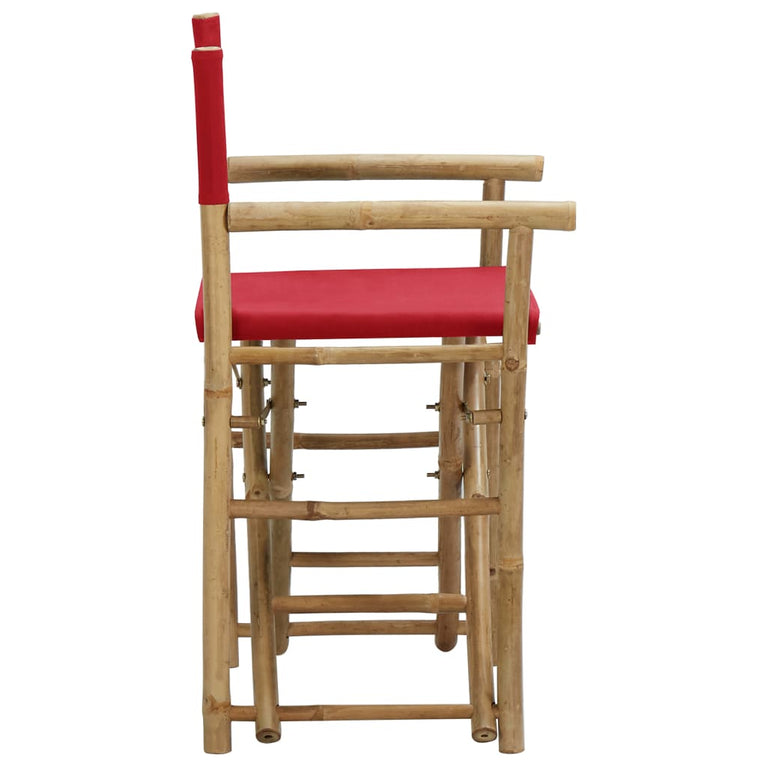 Regisseursstoelen 2 st inklapbaar rood bamboe en stof MeubelReus