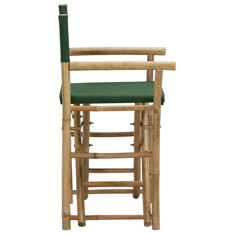 Regisseursstoelen 2 st inklapbaar groen bamboe en stof MeubelReus