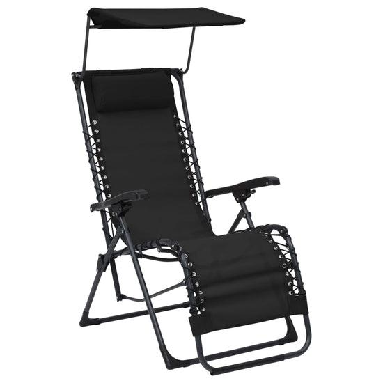 Terrasstoelen 2 st inklapbaar textileen zwart MeubelReus