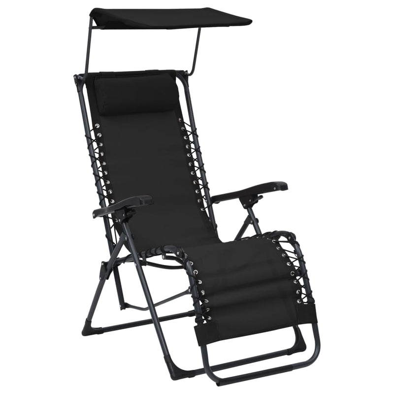 Terrasstoelen 2 st inklapbaar textileen zwart MeubelReus