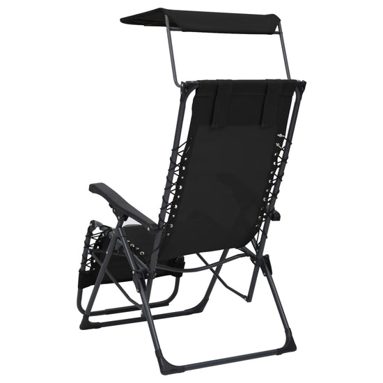 Terrasstoelen 2 st inklapbaar textileen zwart MeubelReus
