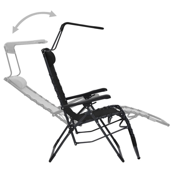 Terrasstoelen 2 st inklapbaar textileen zwart MeubelReus