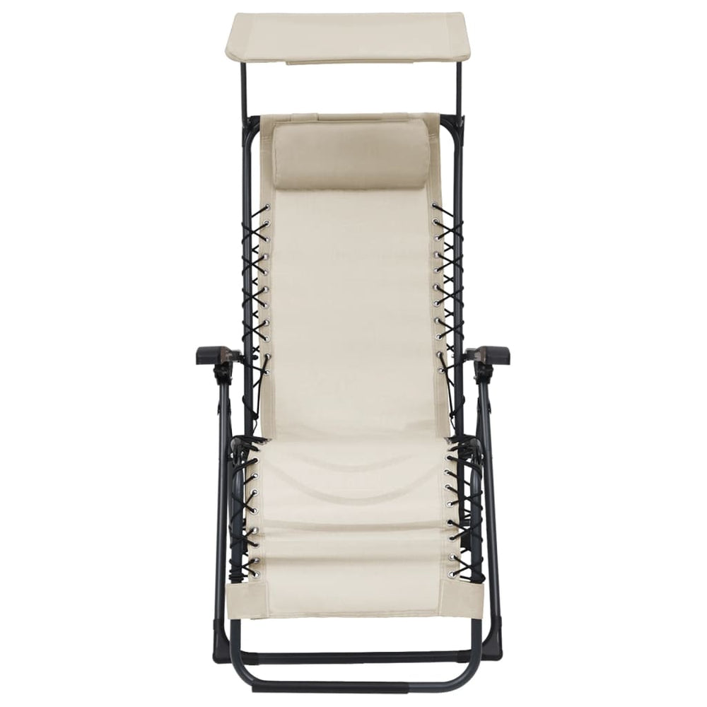 Terrasstoelen 2 st inklapbaar textileen crèmekleurig MeubelReus