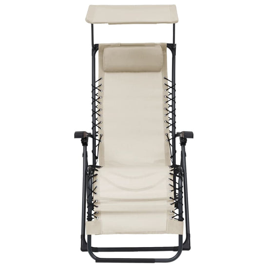 Terrasstoelen 2 st inklapbaar textileen crèmekleurig MeubelReus