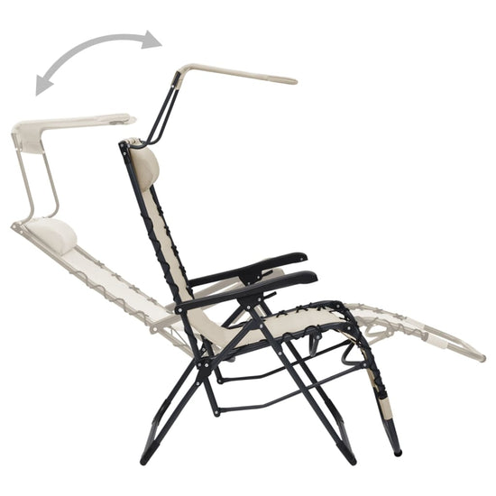 Terrasstoelen 2 st inklapbaar textileen crèmekleurig MeubelReus