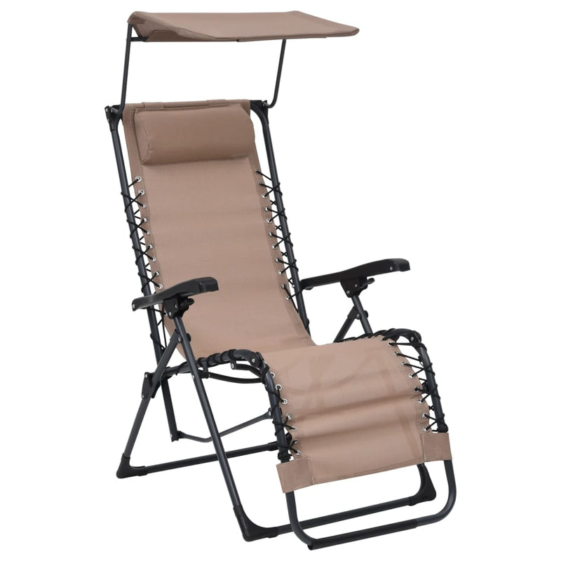 Terrasstoelen 2 st inklapbaar textileen taupe MeubelReus