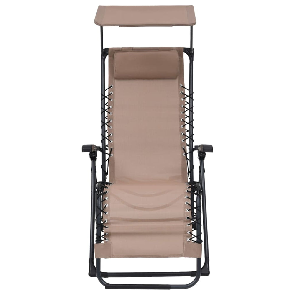 Terrasstoelen 2 st inklapbaar textileen taupe MeubelReus