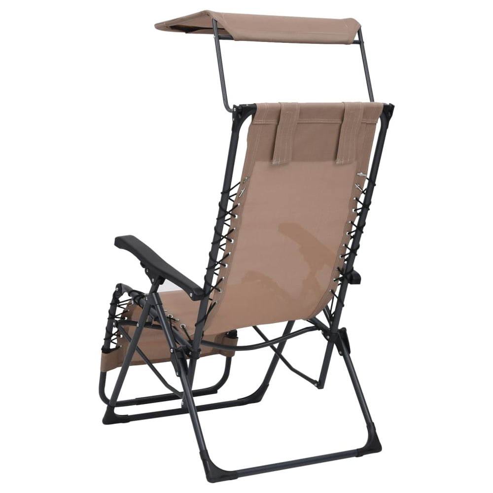 Terrasstoelen 2 st inklapbaar textileen taupe MeubelReus