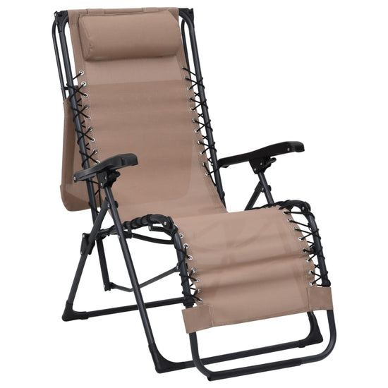 Terrasstoelen 2 st inklapbaar textileen taupe MeubelReus