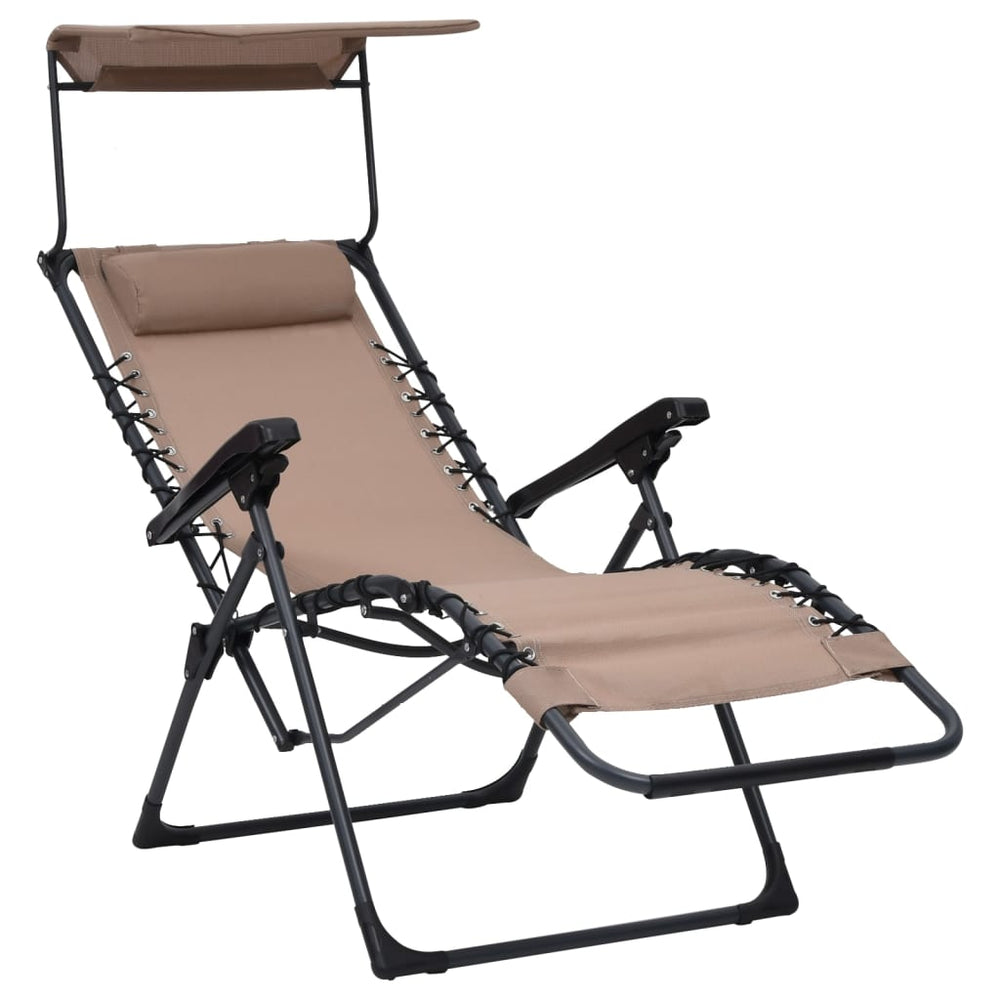 Terrasstoelen 2 st inklapbaar textileen taupe MeubelReus